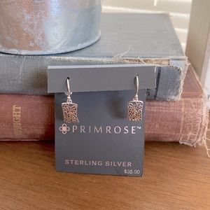 Primrose Sterling Silver Delicate Floral Dangle Earrings